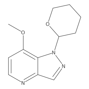 7-Methoxy-1-(tetrahydro-2H-pyran-2-yl)-1H-pyrazolo[4,3-b]pyridine结构式