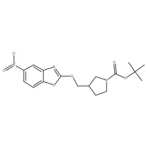 tert-Butyl 3-(((5-nitrobenzo[d]oxazol-2-yl)oxy)methyl)pyrrolidine-1-carboxylate结构式