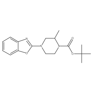 tert-Butyl 4-(benzo[d]oxazol-2-yl)-2-methylpiperazine-1-carboxylate结构式