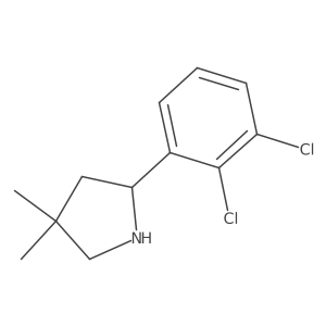 (R)-2-(2,3-Dichlorophenyl)-4,4-dimethylpyrrolidine结构式