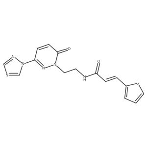 (E)-N-(2-(6-oxo-3-(1H-1,2,4-triazol-1-yl)pyridazin-1(6H)-yl)ethyl)-3-(thiophen-2-yl)acrylamide Structure