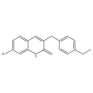 7-Bromo-3-(4-methoxybenzyl)quinolin-2(1H)-one结构式