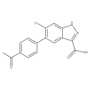 5-(4-Acetylphenyl)-6-chloro-1H-indazole-3-carboxylic acid结构式