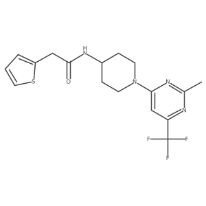 N-{1-[2-Methyl-6-(trifluoromethyl)pyrimidin-4-YL]piperidin-4-YL}-2-(thiophen-2-YL)acetamide结构式
