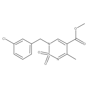 methyl 2-(3-chlorobenzyl)-5-methyl-2H-1,2,6-thiadiazine-4-carboxylate 1,1-dioxide结构式