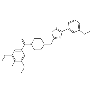 4-{[3-(3-Methoxyphenyl)-1,2,4-oxadiazol-5-yl]methyl}-1-(3,4,5-trimethoxybenzoyl)piperidine Structure