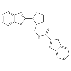 N-((1-(benzo[d]oxazol-2-yl)pyrrolidin-2-yl)methyl)benzofuran-2-carboxamide结构式