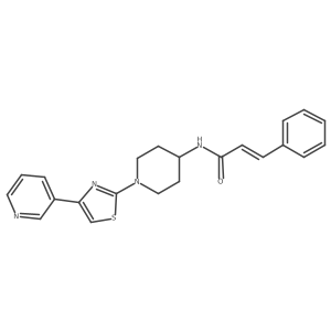 N-(1-(4-(pyridin-3-yl)thiazol-2-yl)piperidin-4-yl)cinnamamide结构式