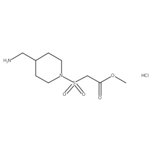 Methyl 2-{[4-(aminomethyl)piperidin-1-yl]sulfonyl}acetate hydrochloride结构式