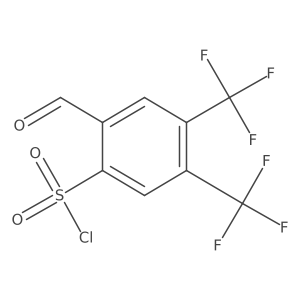 2-Formyl-4,5-bis(trifluoromethyl)benzene-1-sulfonyl chloride结构式