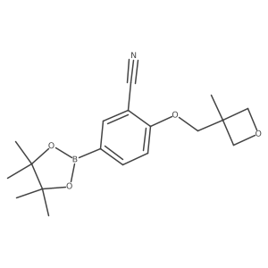 2-((3-Methyloxetan-3-yl)methoxy)-5-(4,4,5,5-tetramethyl-1,3,2-dioxaborolan-2-yl)benzonitrile Structure