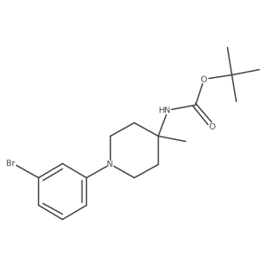 Tert-butyl (1-(3-bromophenyl)-4-methylpiperidin-4-yl)carbamate结构式