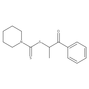 1-Methyl-2-oxo-2-phenylethyl 1-piperidinecarbodithioate结构式