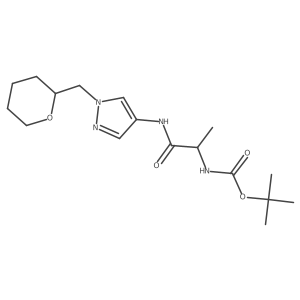 tert-butyl N-[1-({1-[(oxan-2-yl)methyl]-1H-pyrazol-4-yl}carbamoyl)ethyl]carbamate结构式