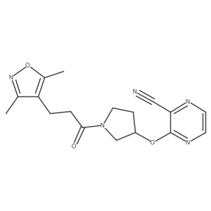 3-((1-(3-(3,5-Dimethylisoxazol-4-yl)propanoyl)pyrrolidin-3-yl)oxy)pyrazine-2-carbonitrile Structure