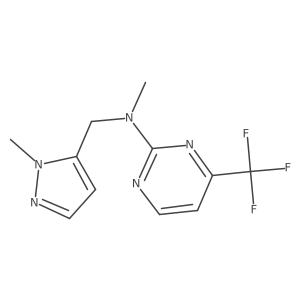 N-methyl-N-((1-methyl-1H-pyrazol-5-yl)methyl)-4-(trifluoromethyl)pyrimidin-2-amine Structure