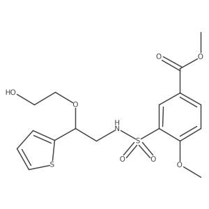 methyl 3-(N-(2-(2-hydroxyethoxy)-2-(thiophen-2-yl)ethyl)sulfamoyl)-4-methoxybenzoate结构式