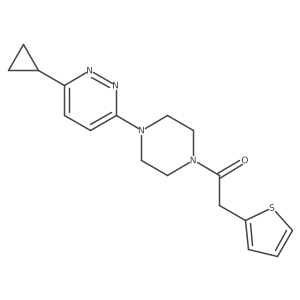 1-(4-(6-Cyclopropylpyridazin-3-yl)piperazin-1-yl)-2-(thiophen-2-yl)ethanone Structure