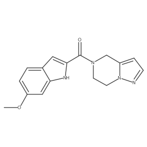 (6,7-dihydropyrazolo[1,5-a]pyrazin-5(4H)-yl)(6-methoxy-1H-indol-2-yl)methanone结构式