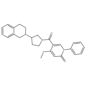 5-(3-(3,4-dihydroisoquinolin-2(1H)-yl)pyrrolidine-1-carbonyl)-4-methoxy-1-phenylpyridin-2(1H)-one结构式