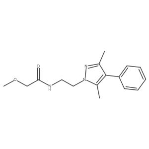 N-(2-(3,5-dimethyl-4-phenyl-1H-pyrazol-1-yl)ethyl)-2-methoxyacetamide结构式