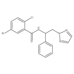 5-bromo-2-chloro-N-(1-phenyl-2-(2H-1,2,3-triazol-2-yl)ethyl)benzamide Structure