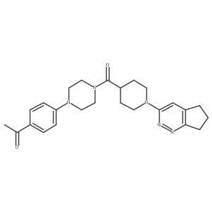 1-{4-[4-(1-{5H,6H,7H-cyclopenta[c]pyridazin-3-yl}piperidine-4-carbonyl)piperazin-1-yl]phenyl}ethan-1-one结构式