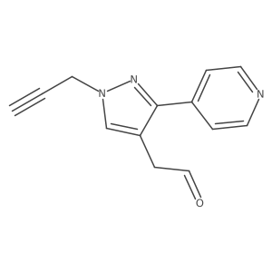 2-(1-(prop-2-yn-1-yl)-3-(pyridin-4-yl)-1H-pyrazol-4-yl)acetaldehyde Structure