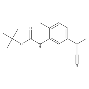 tert-butyl N-[5-(1-cyanoethyl)-2-methylphenyl]carbamate结构式