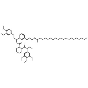 (R)-1-(3-(2-(6-((5-((6-Chlorohexyl)oxy)pentyl)oxy)hexanamido)ethoxy)phenyl)-3-(3,4-dimethoxyphenyl)propyl (S)-1-((S)-2-(3,4,5-trimethoxyphenyl)butanoyl)piperidine-2-carboxylate结构式