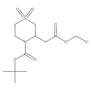 Tert-butyl 3-[2-(chloromethoxy)-2-oxoethyl]-1,1-dioxo-1lambda6-thiomorpholine-4-carboxylate Structure
