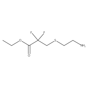 Ethyl 3-[(2-aminoethyl)sulfanyl]-2,2-difluoropropanoate结构式