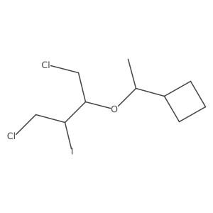 {1-[(1,4-Dichloro-3-iodobutan-2-yl)oxy]ethyl}cyclobutane结构式