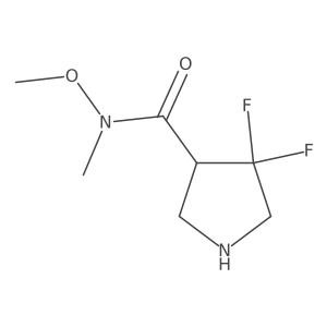4,4-difluoro-N-methoxy-N-methylpyrrolidine-3-carboxamide结构式