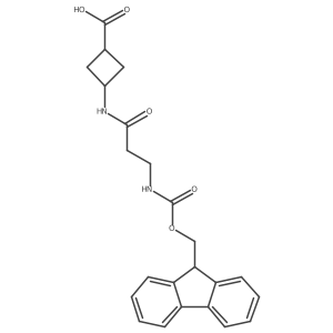 3-[3-({[(9H-fluoren-9-yl)methoxy]carbonyl}amino)propanamido]cyclobutane-1-carboxylic acid结构式