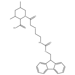 1-(2-{[2-({[(9H-fluoren-9-yl)methoxy]carbonyl}amino)ethyl]sulfanyl}acetyl)-3,5-dimethylpiperidine-2-carboxylic acid结构式