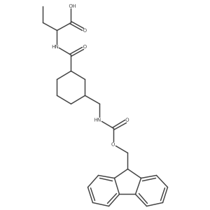 2-({3-[({[(9H-fluoren-9-yl)methoxy]carbonyl}amino)methyl]cyclohexyl}formamido)butanoic acid Structure