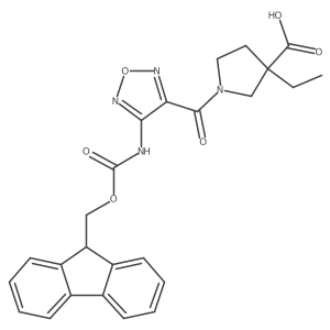 3-ethyl-1-[4-({[(9H-fluoren-9-yl)methoxy]carbonyl}amino)-1,2,5-oxadiazole-3-carbonyl]pyrrolidine-3-carboxylic acid结构式