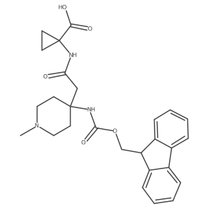 1-{2-[4-({[(9H-fluoren-9-yl)methoxy]carbonyl}amino)-1-methylpiperidin-4-yl]acetamido}cyclopropane-1-carboxylic acid Structure
