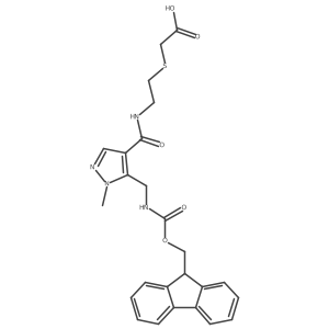 2-{[2-({5-[({[(9H-fluoren-9-yl)methoxy]carbonyl}amino)methyl]-1-methyl-1H-pyrazol-4-yl}formamido)ethyl]sulfanyl}acetic acid结构式