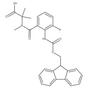 2-{1-[2-({[(9H-fluoren-9-yl)methoxy]carbonyl}amino)-3-fluorophenyl]-N-methylformamido}-2-methylpropanoic acid Structure
