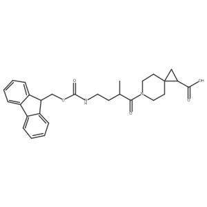 6-[4-({[(9H-fluoren-9-yl)methoxy]carbonyl}amino)-2-methylbutanoyl]-6-azaspiro[2.5]octane-1-carboxylic acid Structure