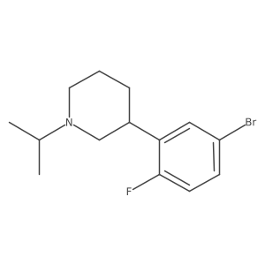 3-(5-Bromo-2-fluorophenyl)-1-(propan-2-yl)piperidine结构式