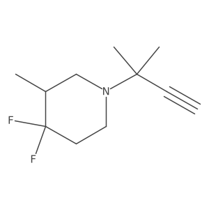 4,4-Difluoro-3-methyl-1-(2-methylbut-3-yn-2-yl)piperidine结构式