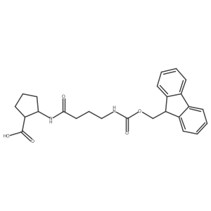rac-(1R,2S)-2-[4-({[(9H-fluoren-9-yl)methoxy]carbonyl}amino)butanamido]cyclopentane-1-carboxylic acid结构式
