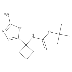 tert-butyl N-[1-(2-amino-1H-imidazol-5-yl)cyclobutyl]carbamate结构式