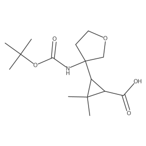 3-(3-{[(Tert-butoxy)carbonyl]amino}oxolan-3-yl)-2,2-dimethylcyclopropane-1-carboxylic acid Structure