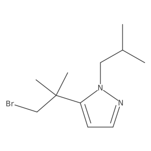 5-(1-bromo-2-methylpropan-2-yl)-1-(2-methylpropyl)-1H-pyrazole结构式