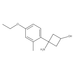 3-Amino-3-(4-ethoxy-2-methylphenyl)cyclobutan-1-ol结构式