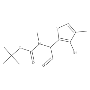 tert-butyl N-[1-(3-bromo-4-methylthiophen-2-yl)-2-oxoethyl]-N-methylcarbamate结构式